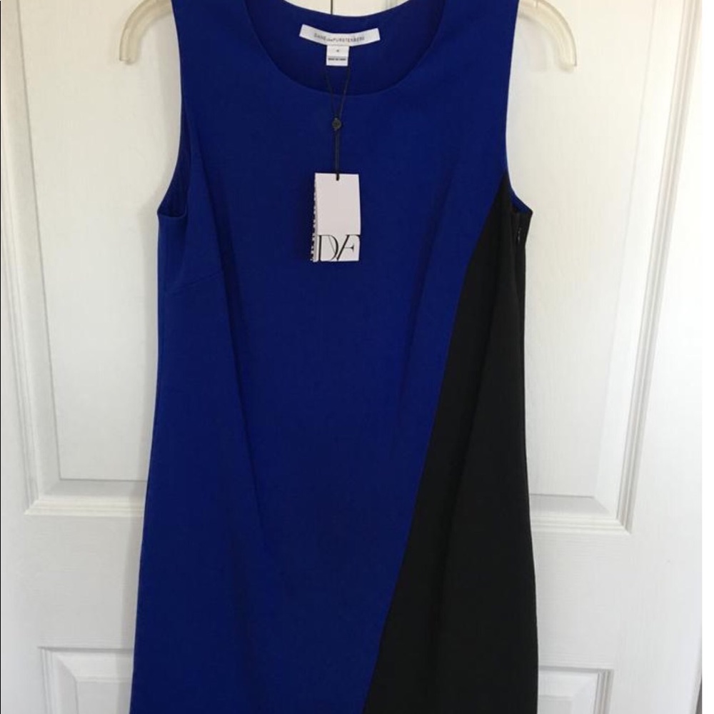 Diane Von Furstenberg black and blue dress